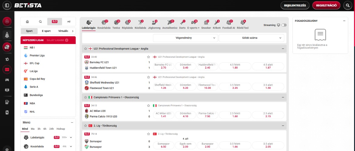 Betista élő fogadás