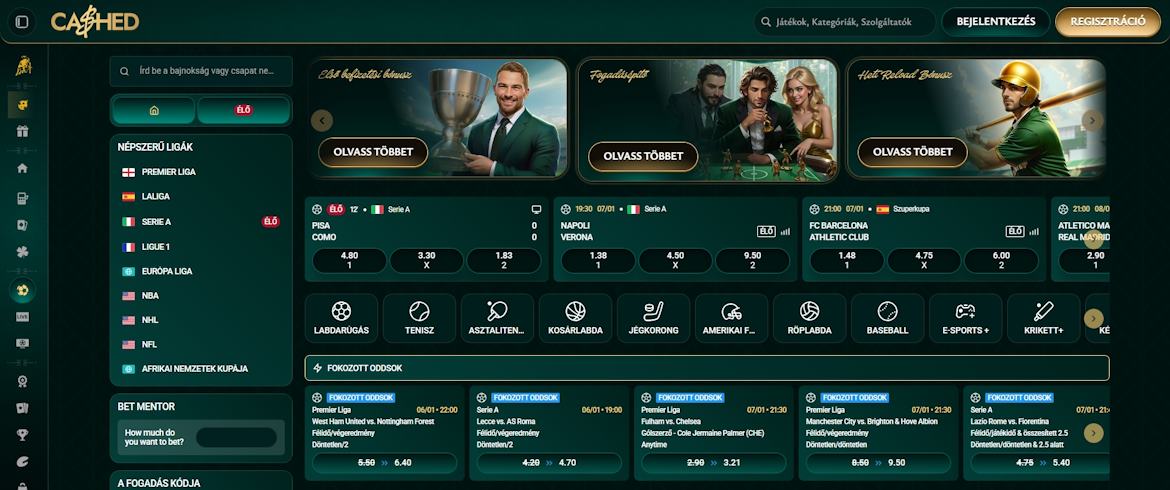 Cashed sportfogadás