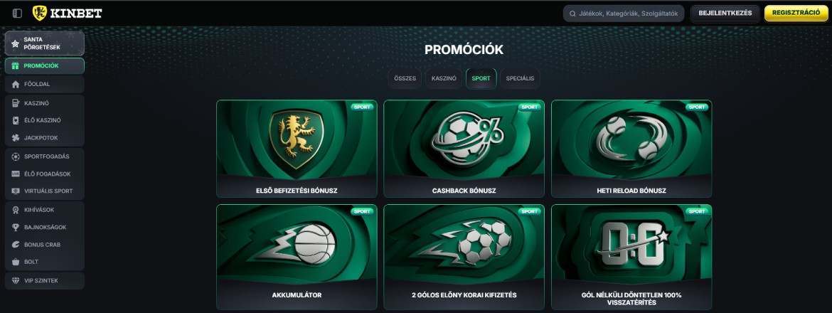 KinBet sportbónuszok